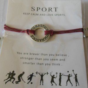 NEW rope and chain bracelet with gymnastics charm